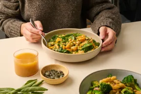 A plant-based every bowl on a table